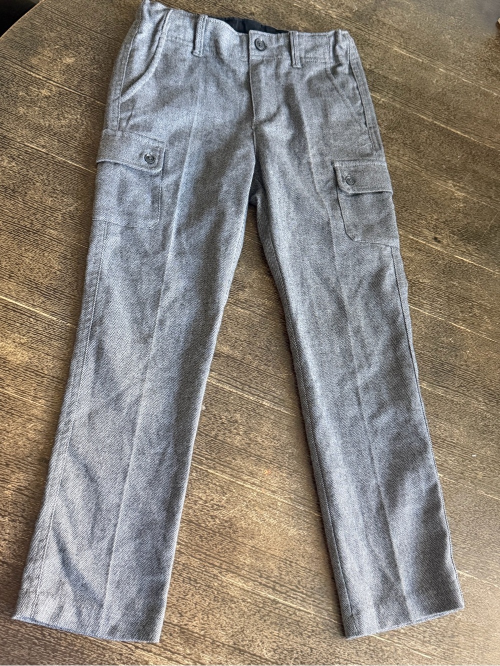 Janie and Jack Gray Tweed Look Cargo Dress Pants Boy’s 7